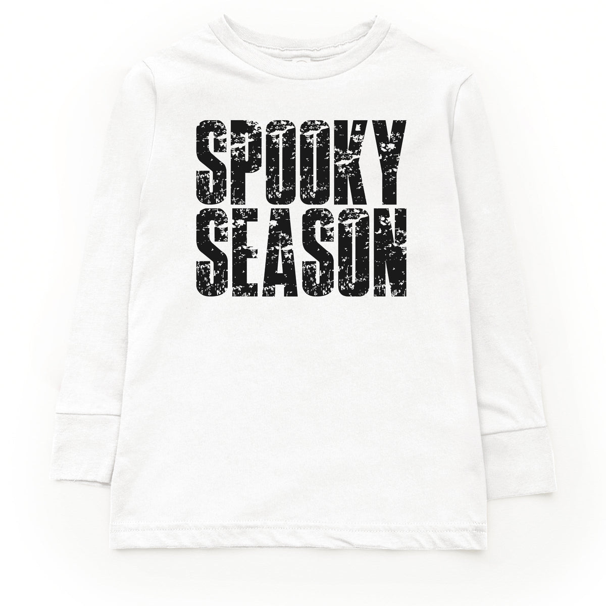 Spooky Season Block Distressed - Youth Long Sleeve Graphic T-Shirt