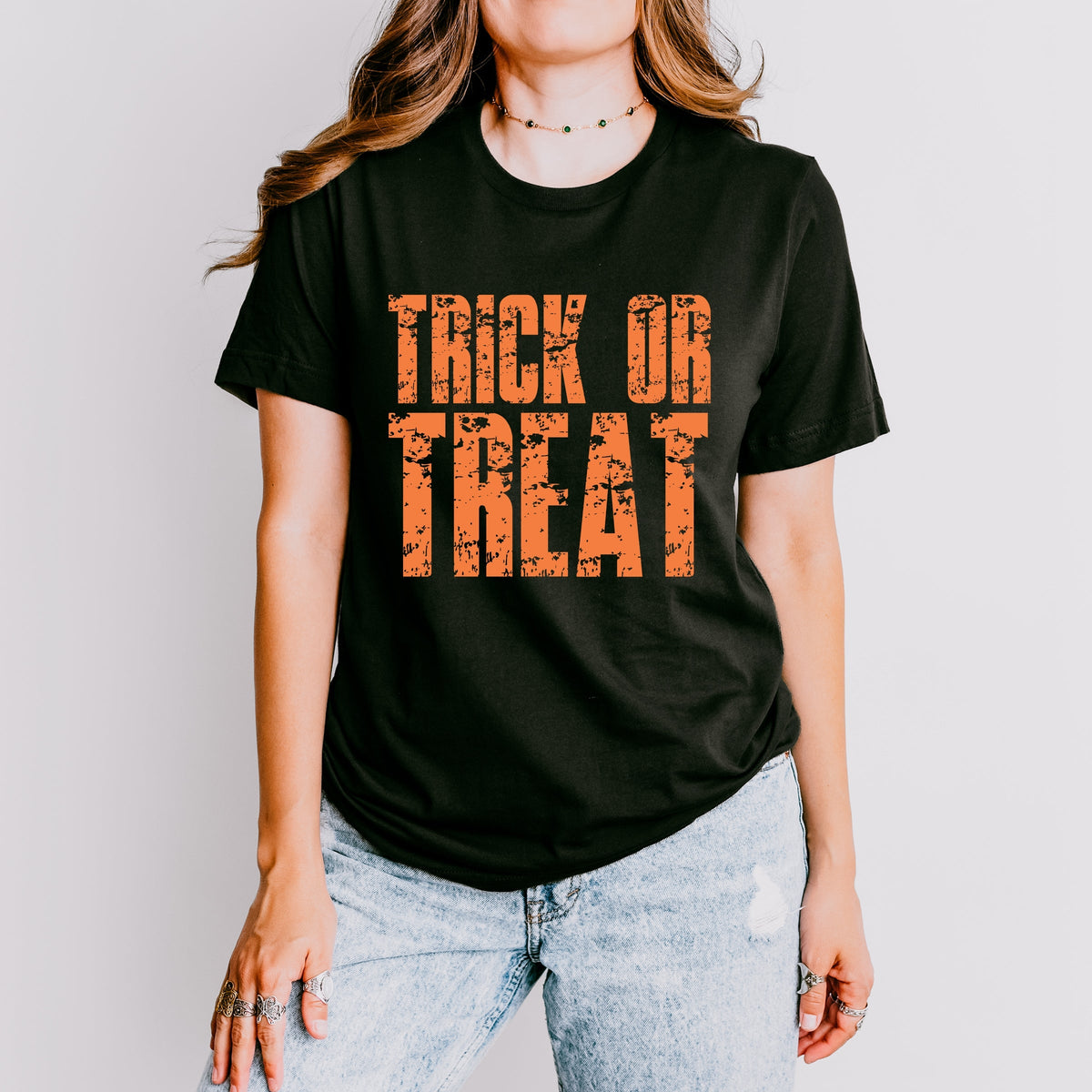 Trick or Treat Block Distressed - Women's Short Sleeve Graphic T-Shirt