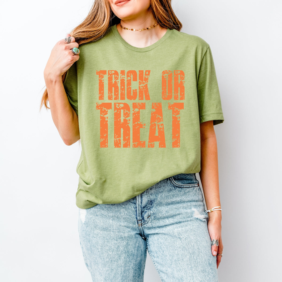 Trick or Treat Block Distressed - Women's Short Sleeve Graphic T-Shirt