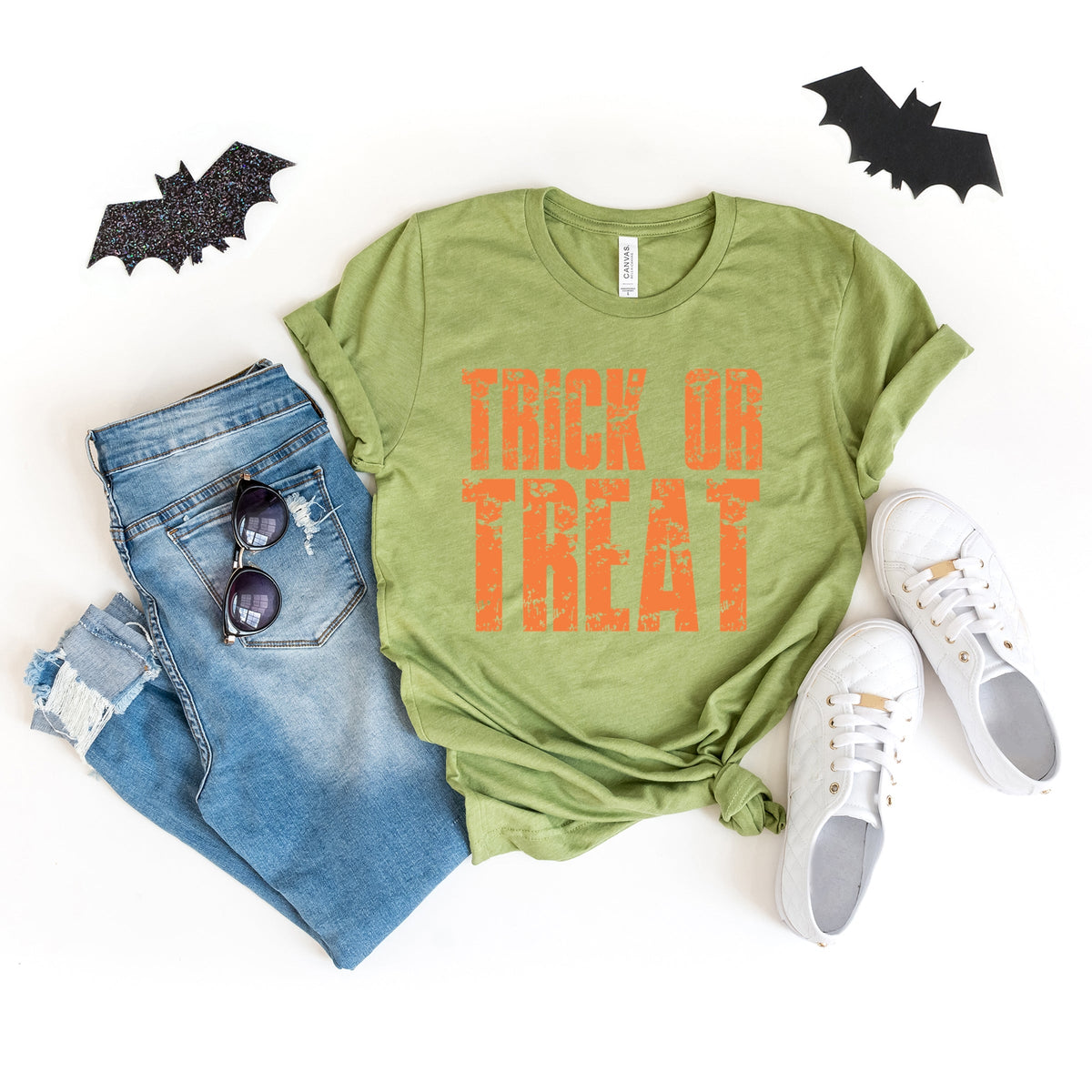 Trick or Treat Block Distressed - Women's Short Sleeve Graphic T-Shirt