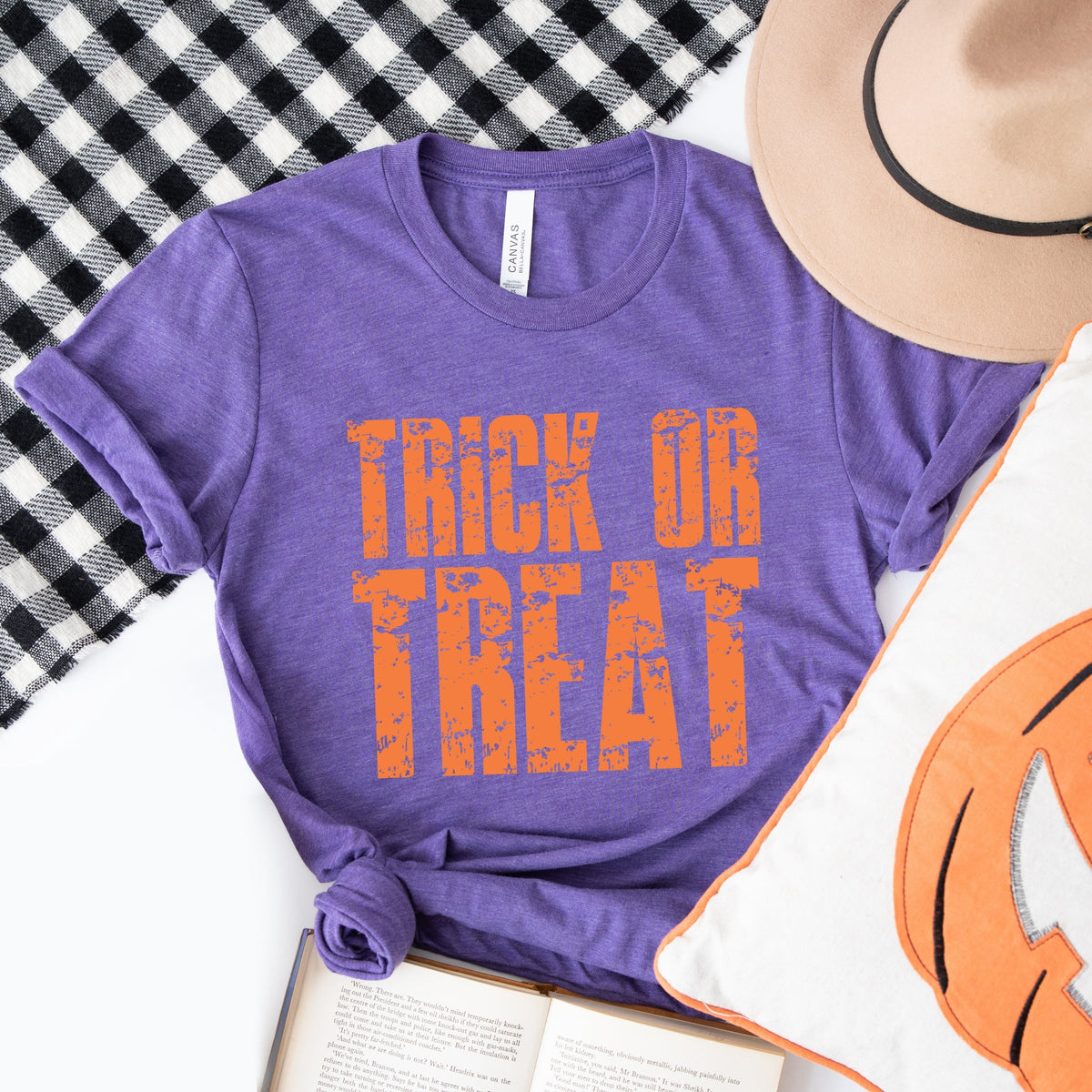Trick or Treat Block Distressed - Women's Short Sleeve Graphic T-Shirt