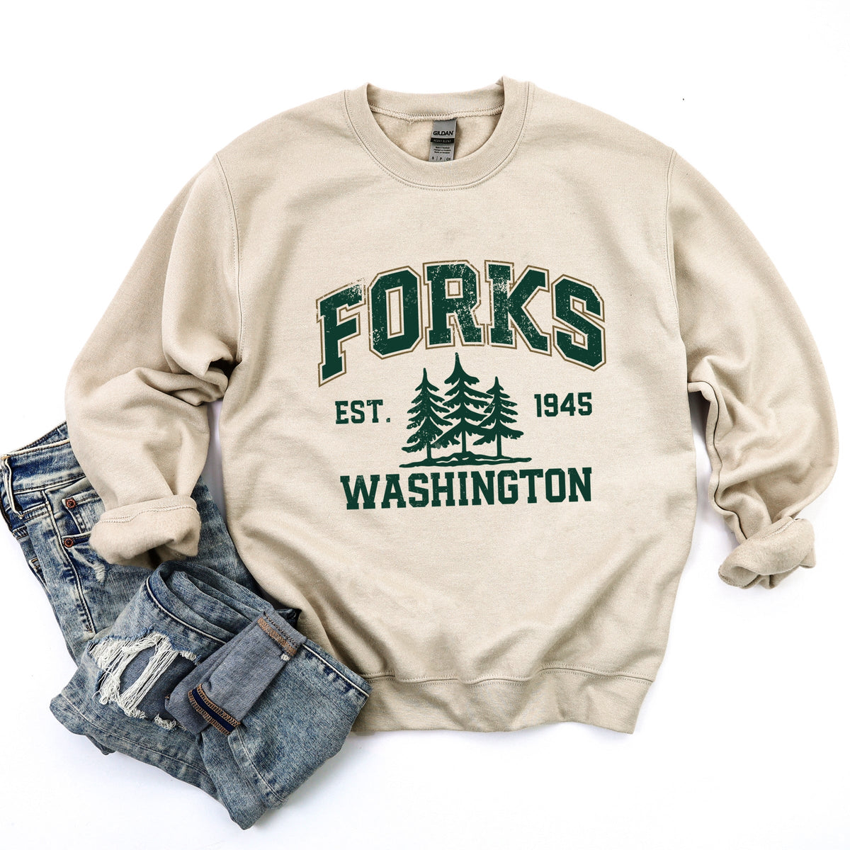 Forks Washington Distressed - Women's Graphic Sweatshirt