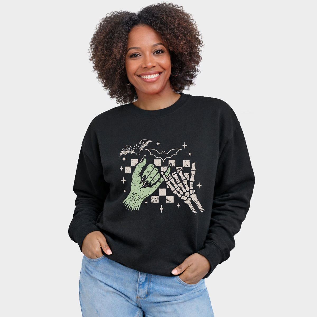 Pinky Promise Skeleton - Women's Graphic Sweatshirt