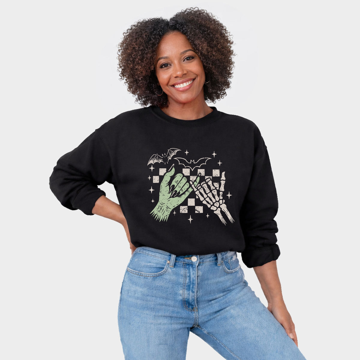 Pinky Promise Skeleton - Women's Graphic Sweatshirt