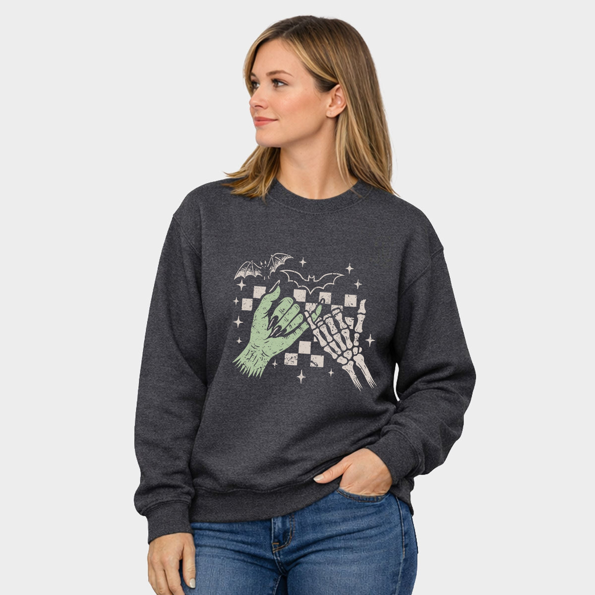 Pinky Promise Skeleton - Women's Graphic Sweatshirt