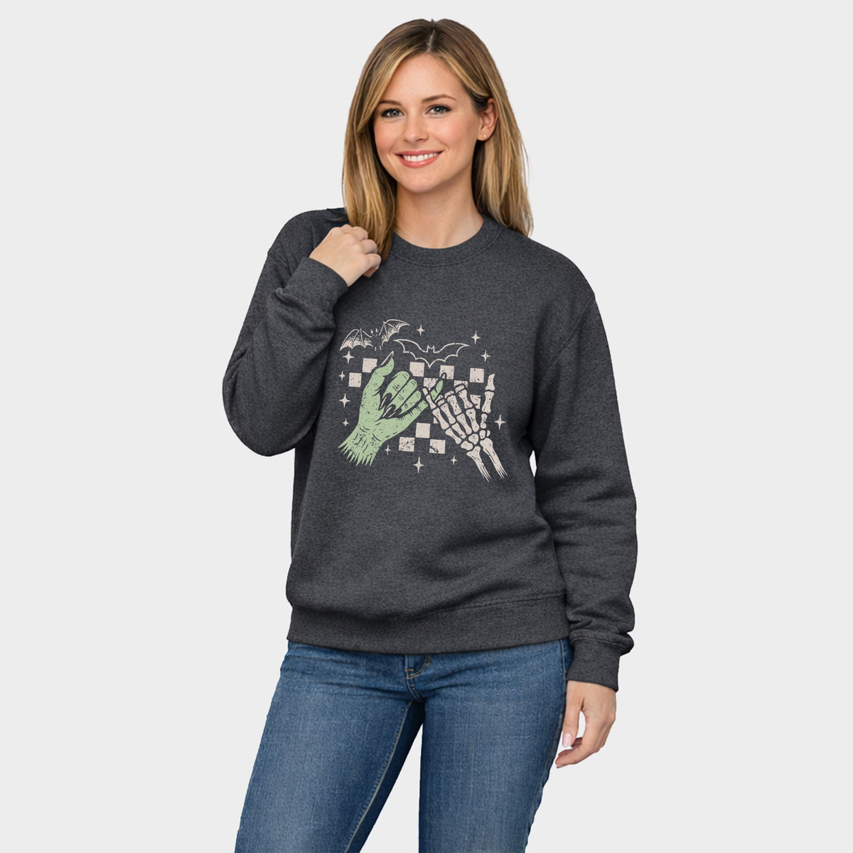 Pinky Promise Skeleton - Women's Graphic Sweatshirt
