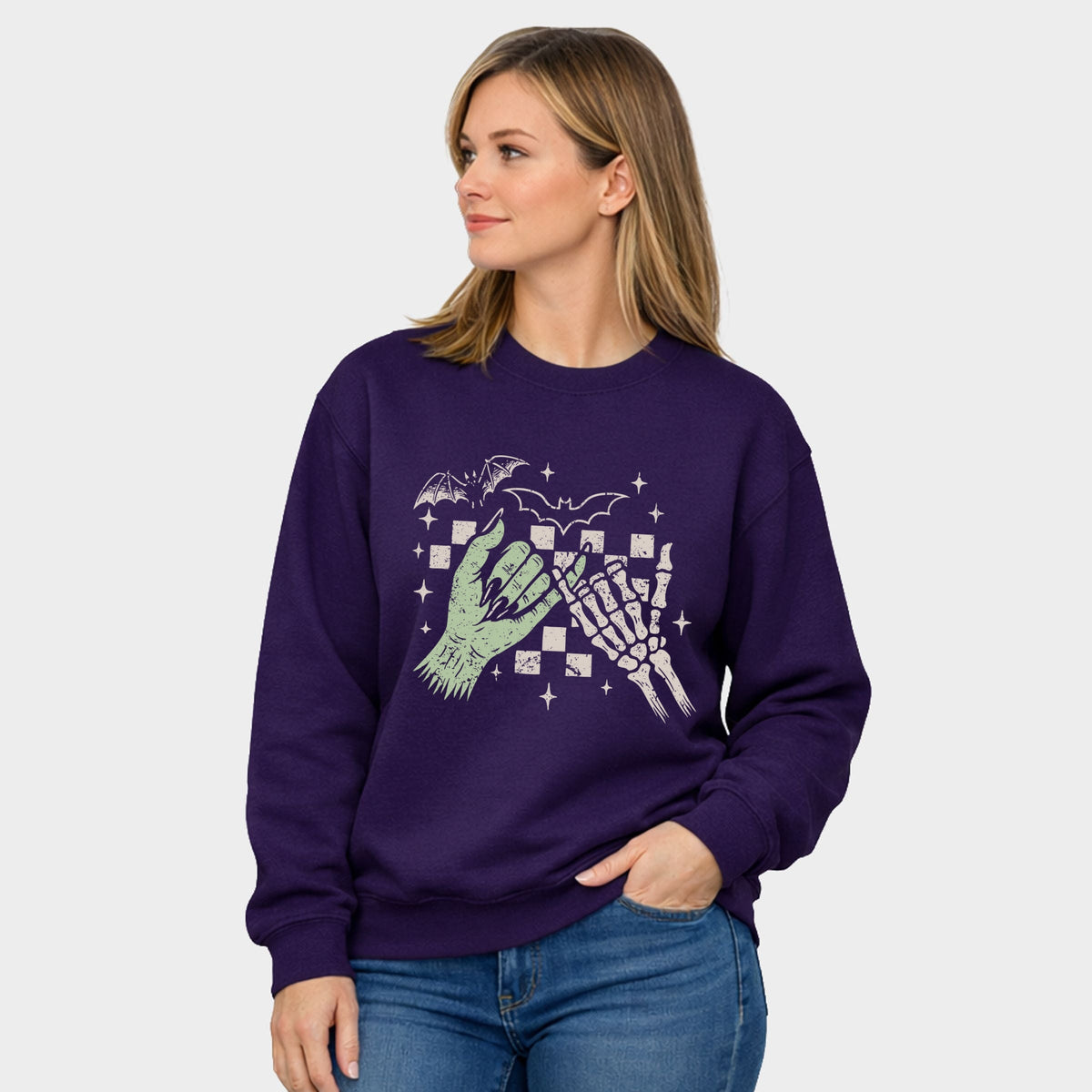Pinky Promise Skeleton - Women's Graphic Sweatshirt