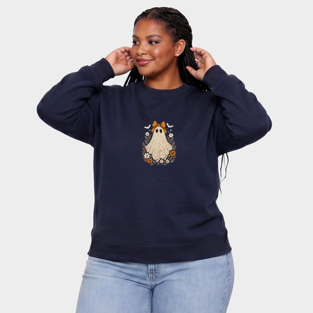Coquette Lace Ghost  -  Women's Plus Sized Graphic Sweatshirt
