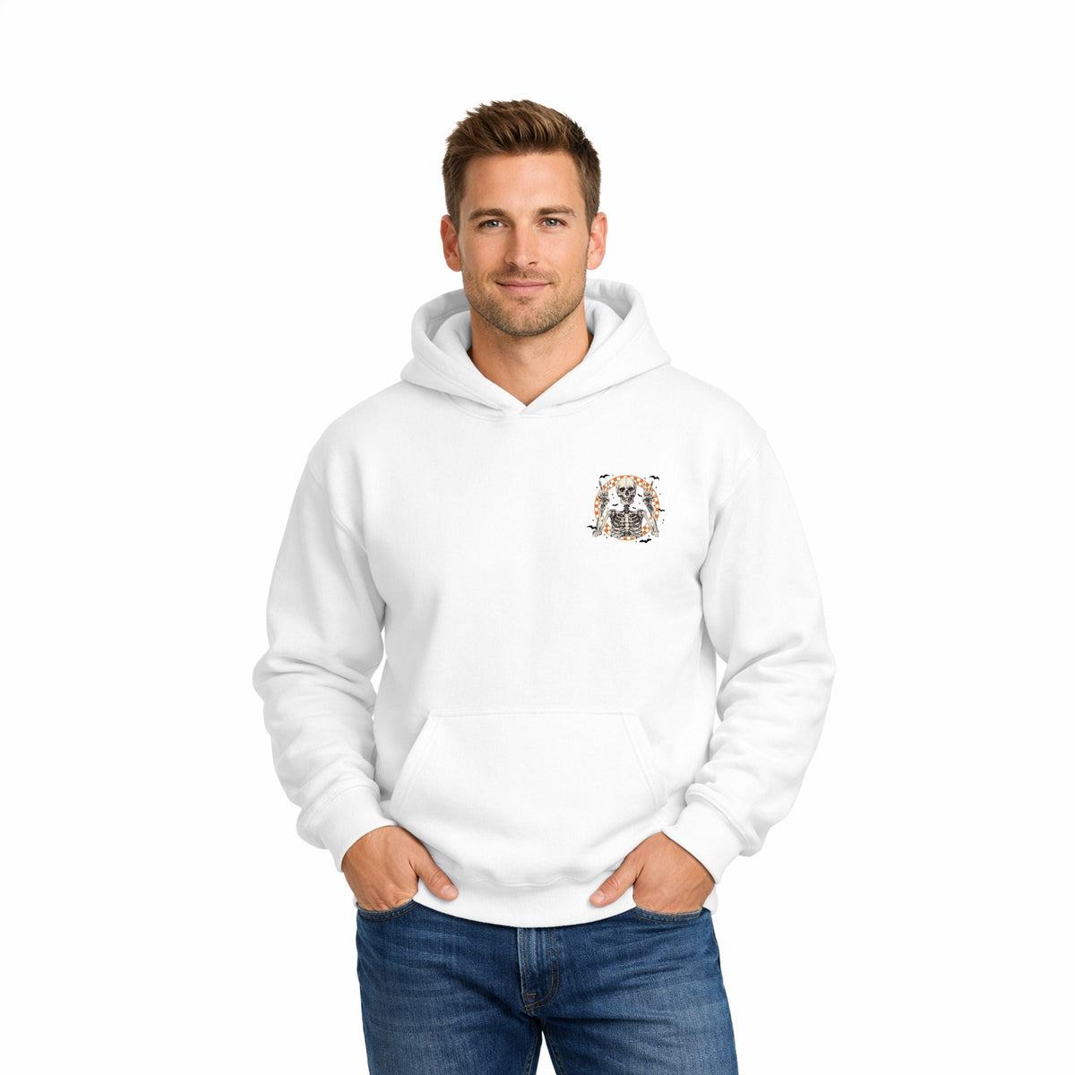 Peace Sign Skeleton - Men's Graphic Hoodie