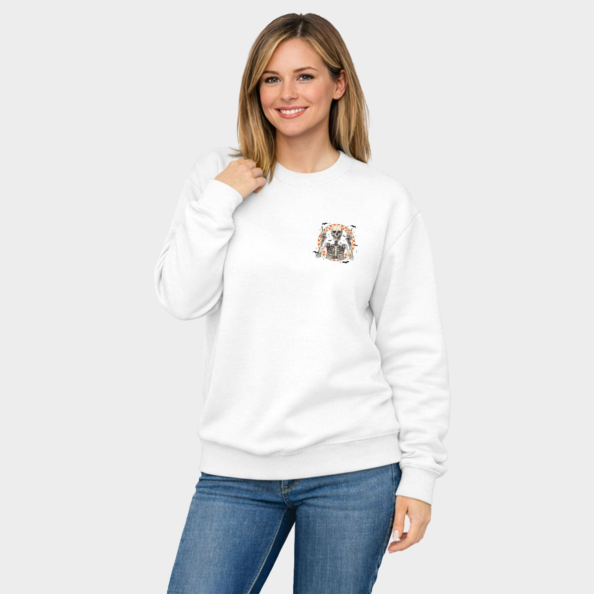 Peace Sign Skeleton - Women's Graphic Sweatshirt