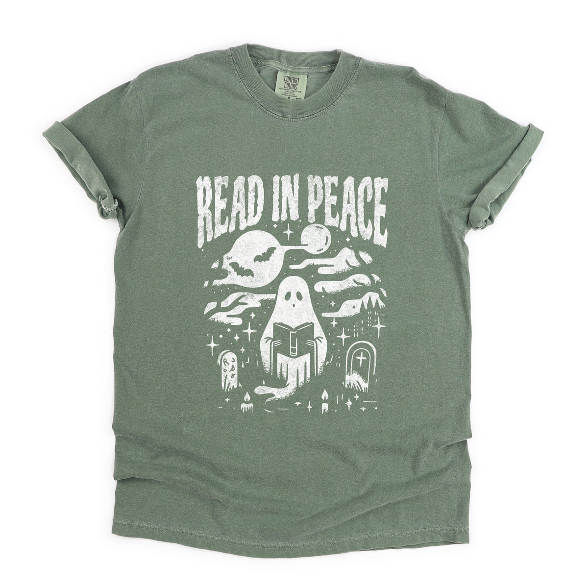 Read In Peace Book Club - Women's Garment Dyed Graphic T-Shirt