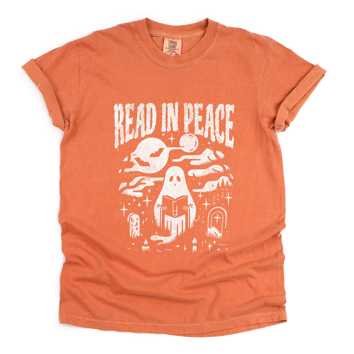 Read In Peace Book Club - Women's Garment Dyed Graphic T-Shirt