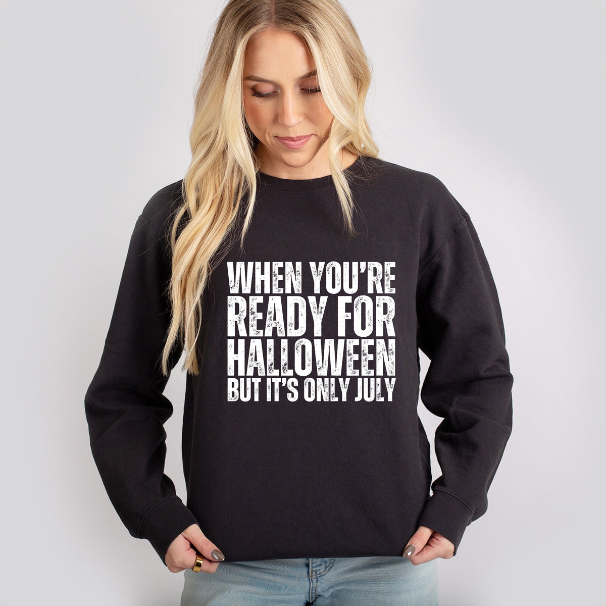 When You're Ready For Halloween - Women's Lightweight Garment Dyed Sweatshirt