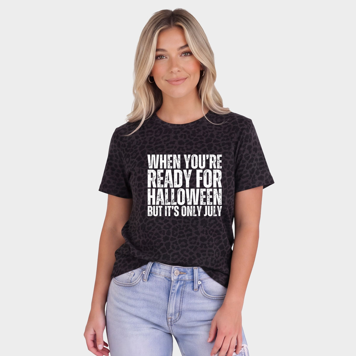 When You're Ready For Halloween - Women's Leopard Print Tee