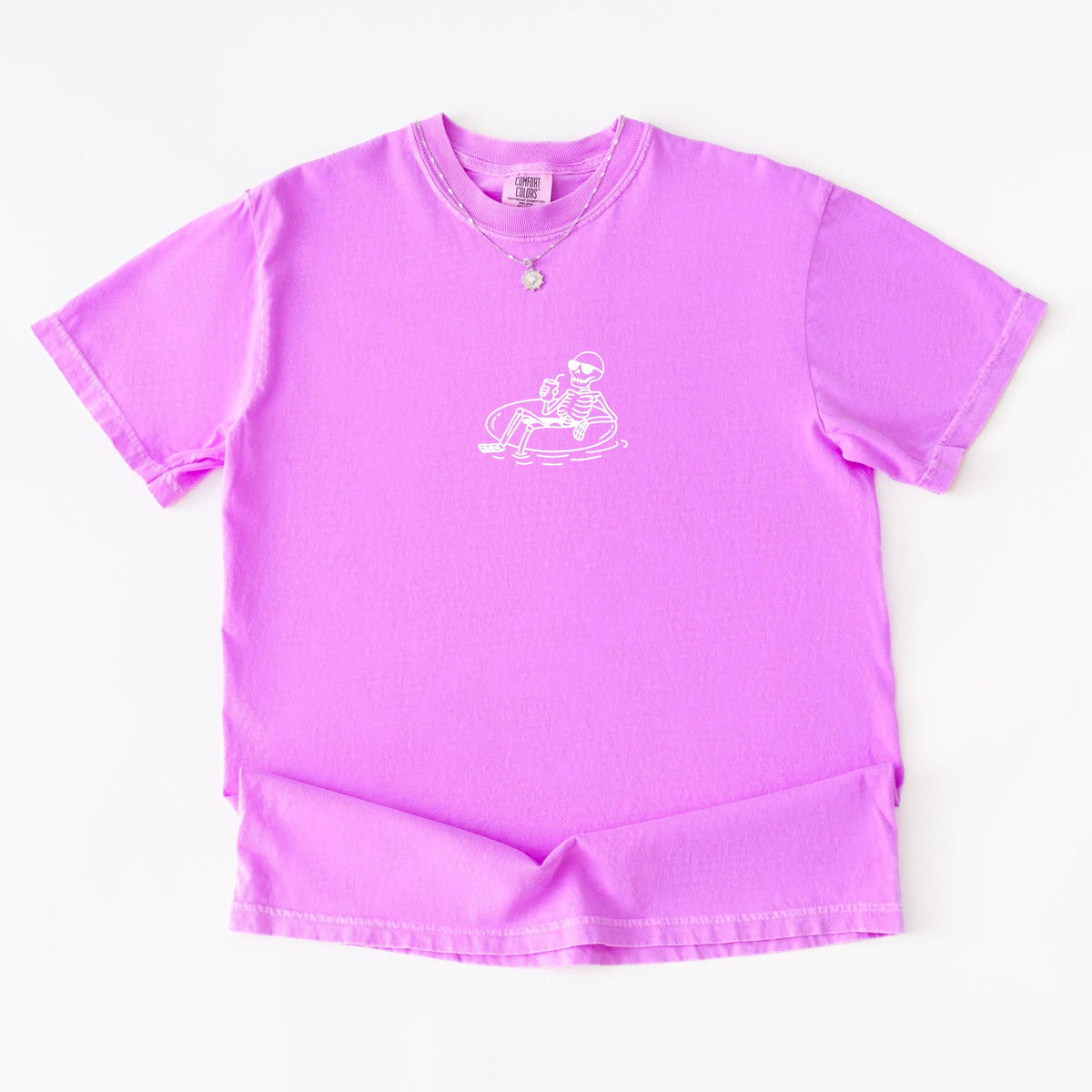 Floating Skeleton - Women's Garment Dyed Graphic T-Shirt