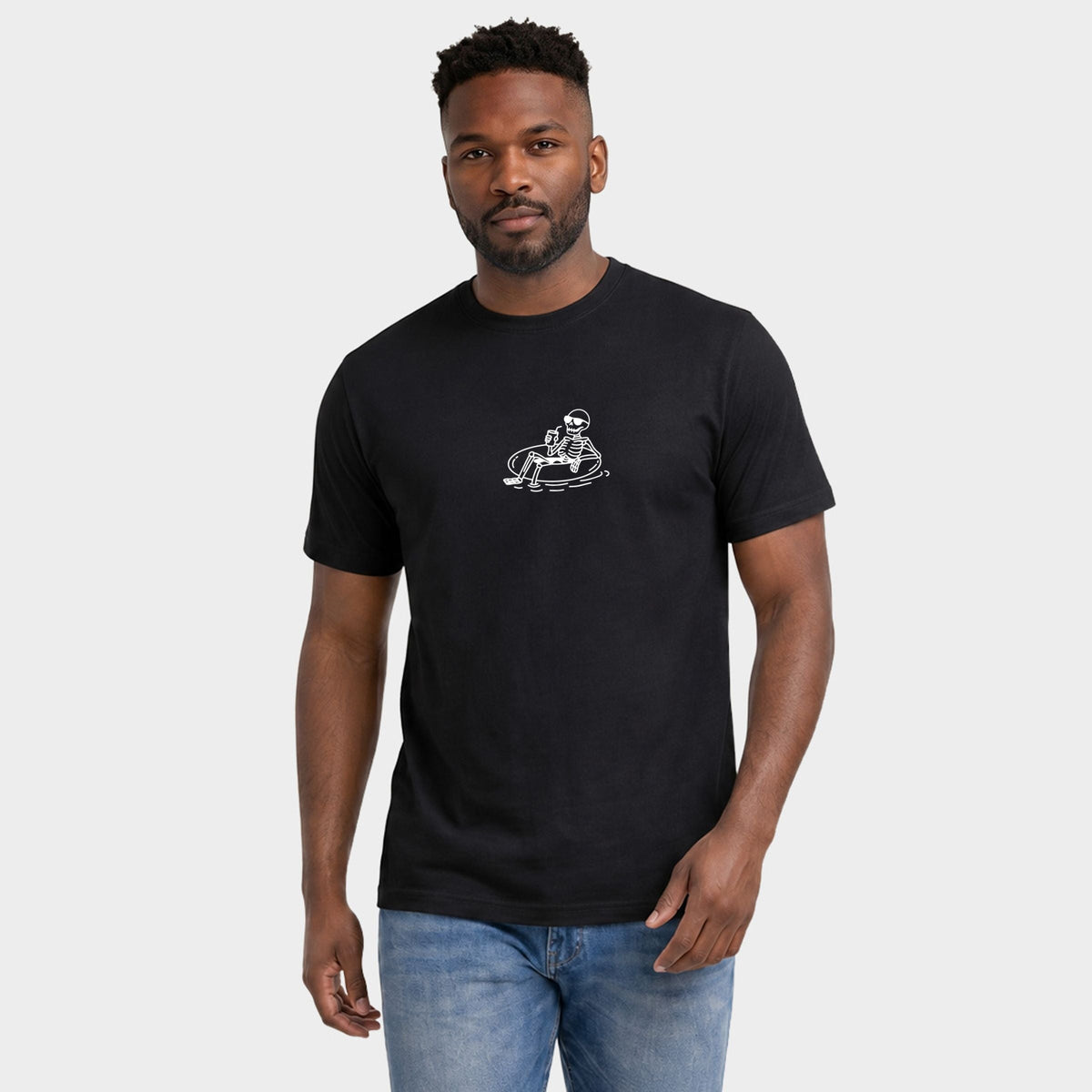 Floating Skeleton - Men's Garment Dyed Graphic T-Shirt