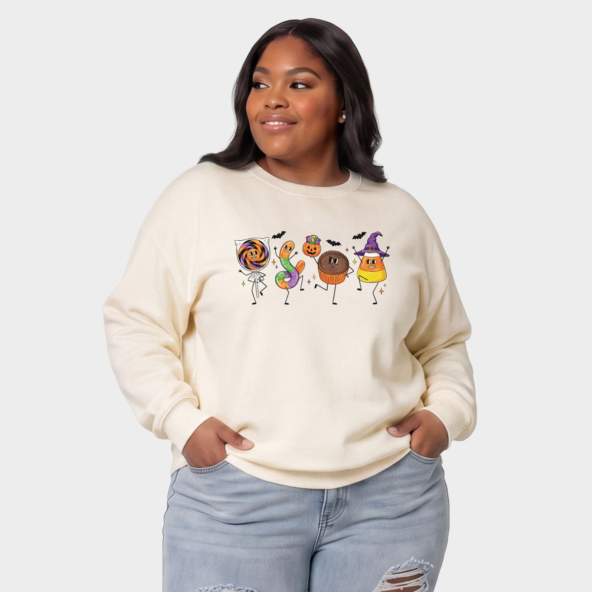 Candy Stick Figures - Women's Plus Sized Graphic Sweatshirt