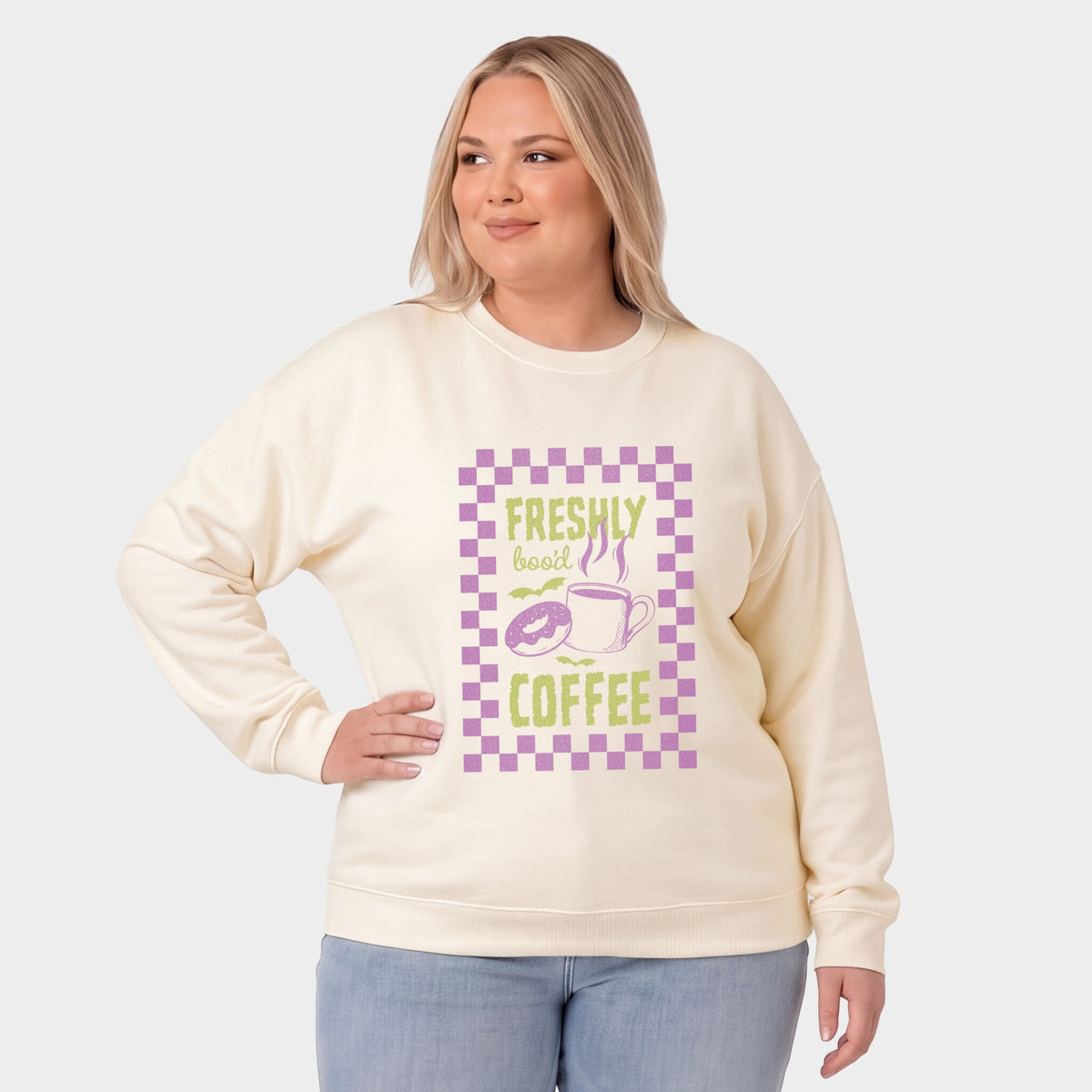 Freshly Boo'd Coffee - Women's Plus Sized Graphic Sweatshirt