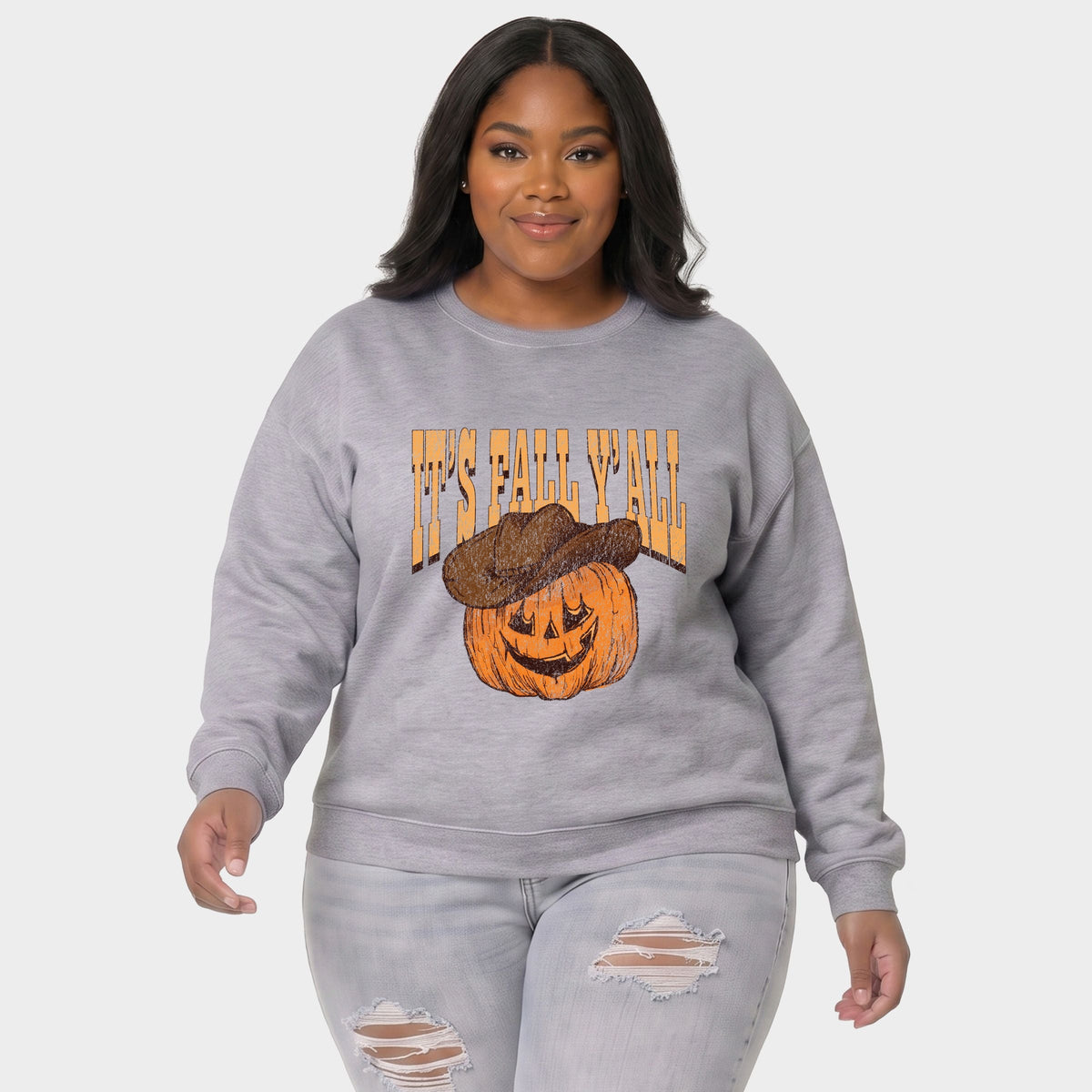 It's Fall Y'all Jack-O-Lantern - Women's Plus Sized Graphic Sweatshirt