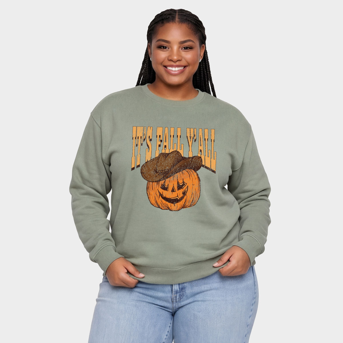 It's Fall Y'all Jack-O-Lantern - Women's Plus Sized Graphic Sweatshirt