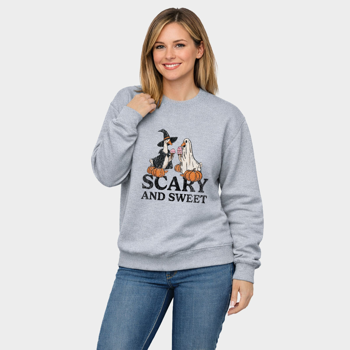 Scary and Sweet Geese - Women's Graphic Sweatshirt