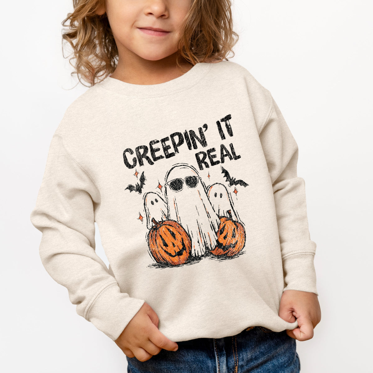 Creepin it Real Ghosts - Toddler Graphic Sweatshirt