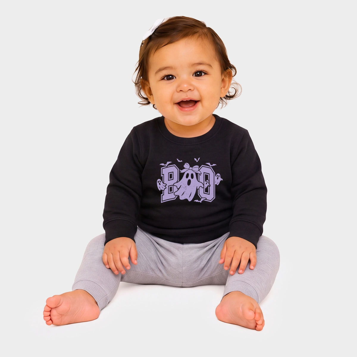 Boo Varsity Ghosts Coquette - Infant Crew Fleece Sweatshirt