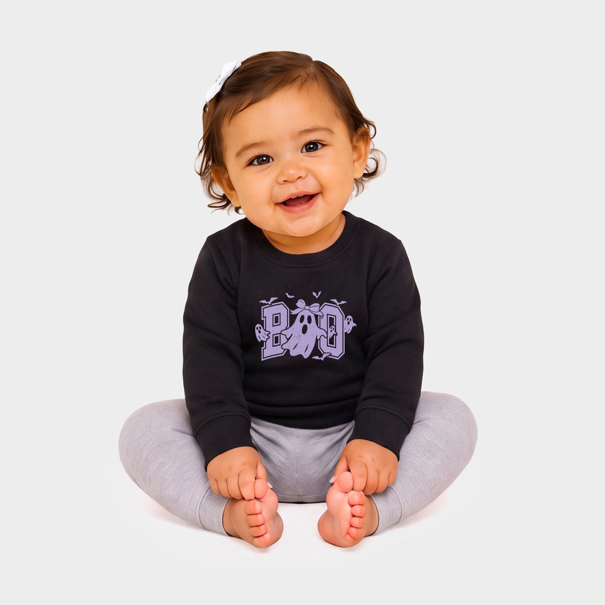 Boo Varsity Ghosts Coquette - Infant Crew Fleece Sweatshirt