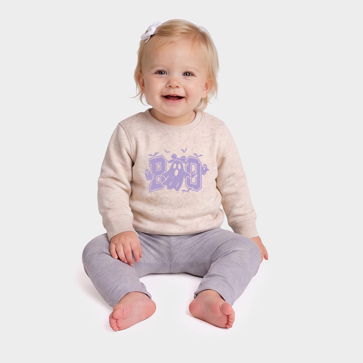 Boo Varsity Ghosts Coquette - Infant Crew Fleece Sweatshirt