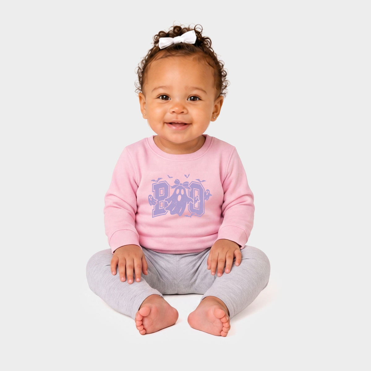 Boo Varsity Ghosts Coquette - Infant Crew Fleece Sweatshirt