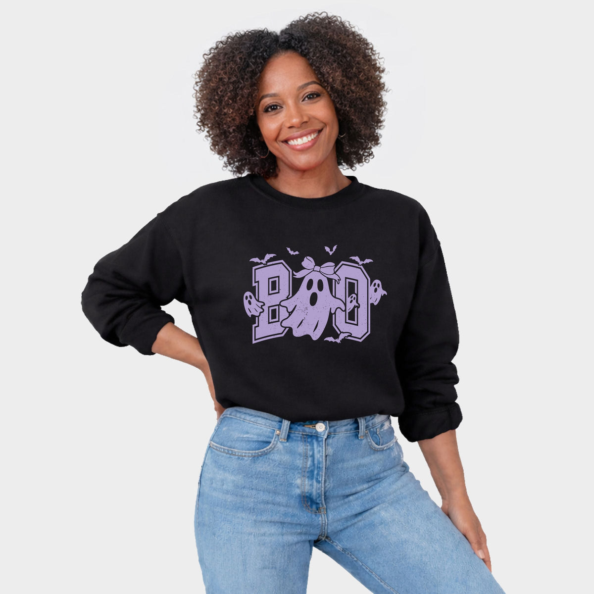 Boo Varsity Ghosts Coquette - Women's Graphic Sweatshirt