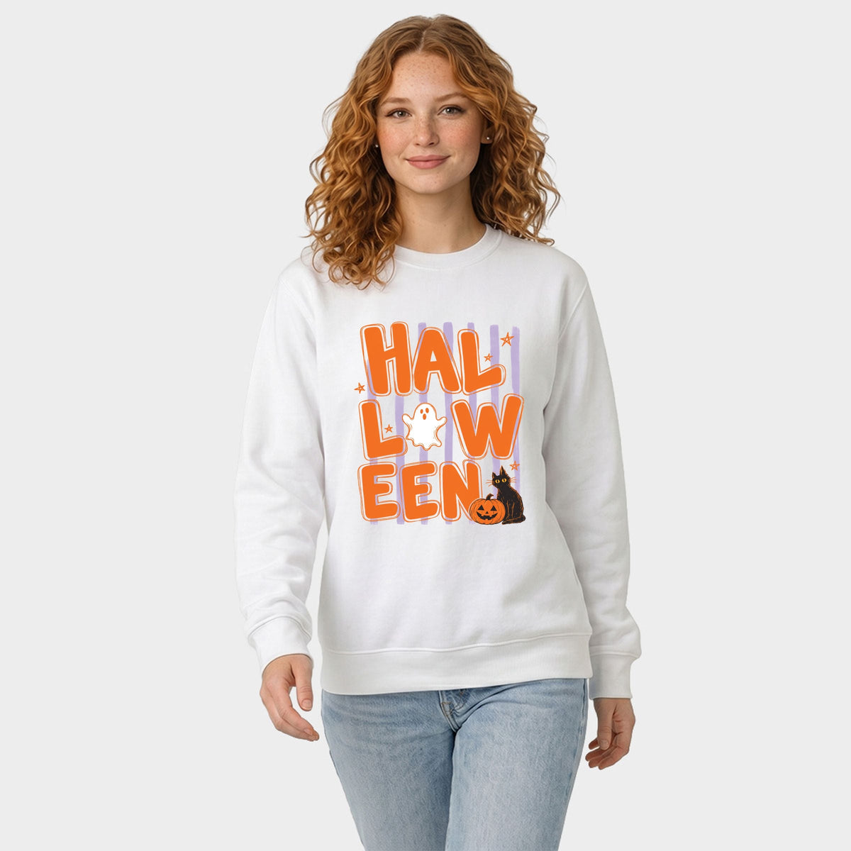 Halloween Stripes - Women's Graphic Sweatshirt