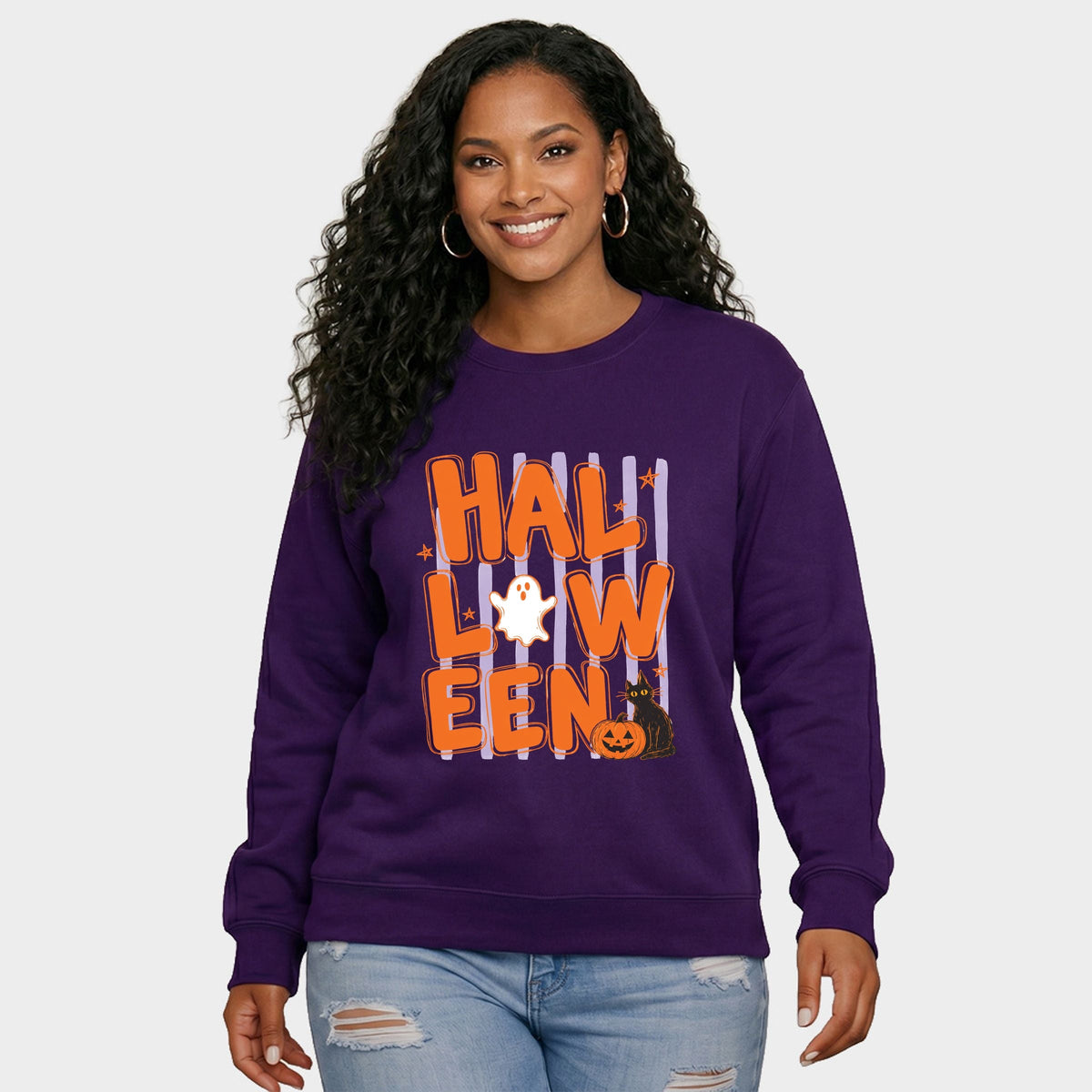 Halloween Stripes - Women's Graphic Sweatshirt