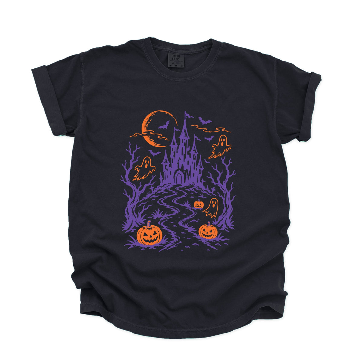 Haunted House - Women's Garment Dyed Graphic T-Shirt
