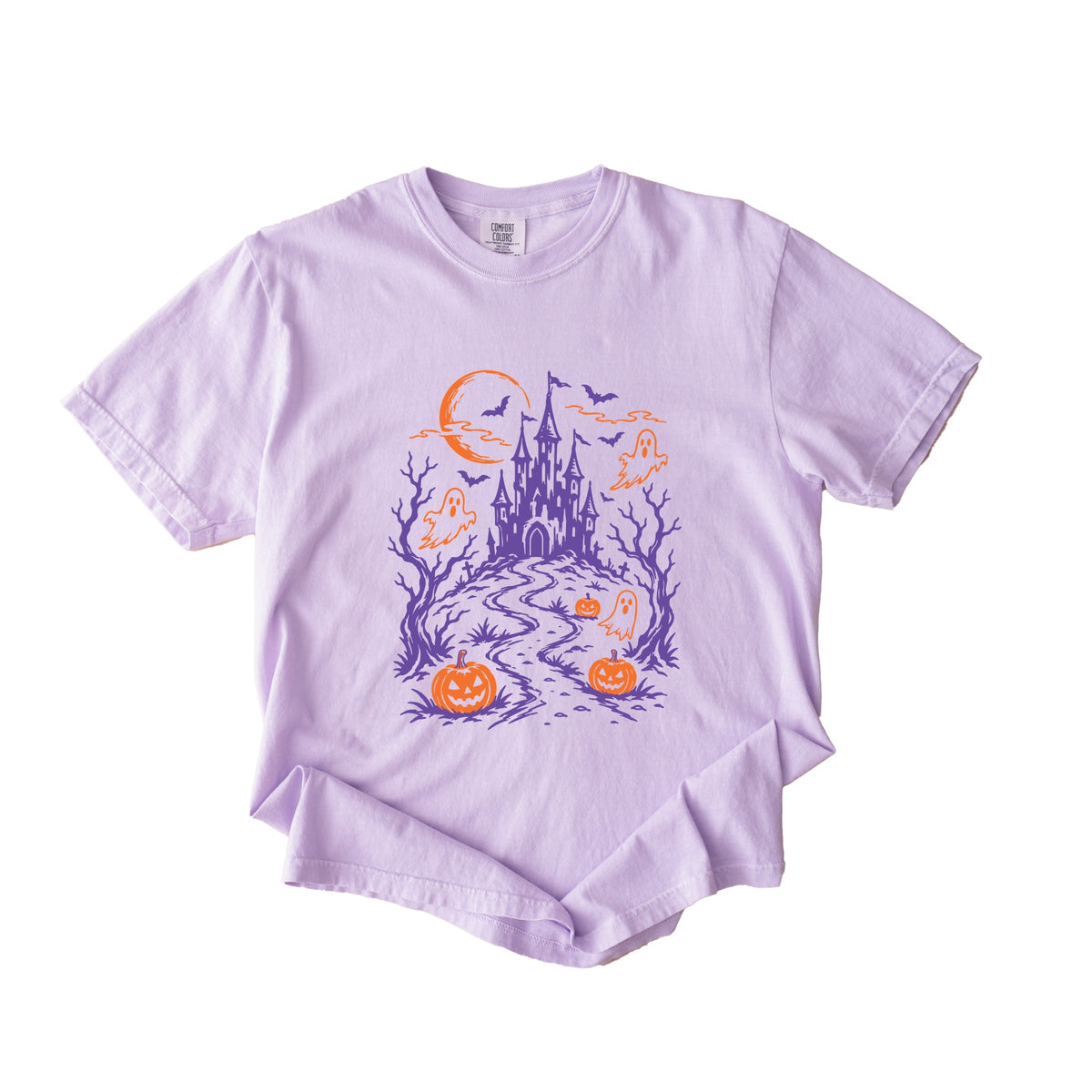 Haunted House - Women's Garment Dyed Graphic T-Shirt