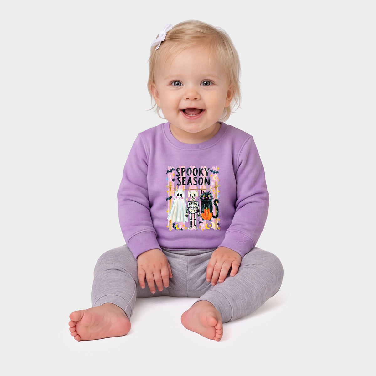 Halloween Character Clothesline - Infant Crew Fleece Sweatshirt