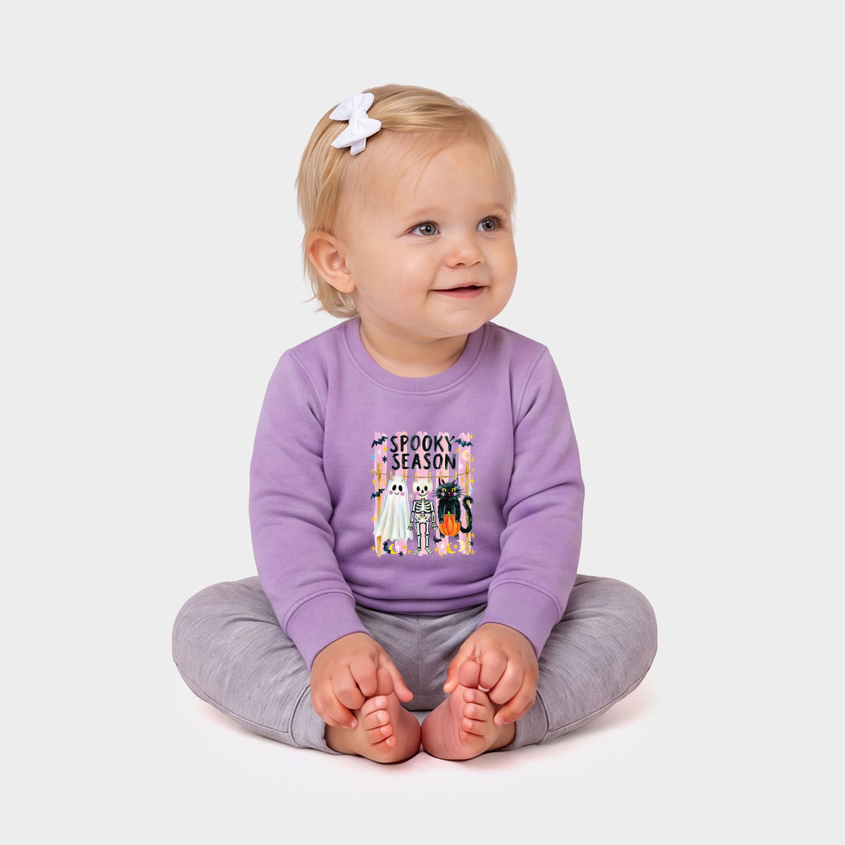 Halloween Character Clothesline - Infant Crew Fleece Sweatshirt