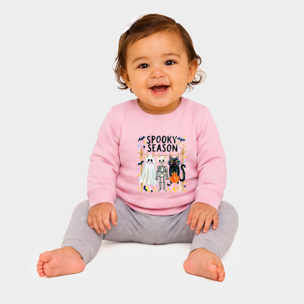 Halloween Character Clothesline - Infant Crew Fleece Sweatshirt