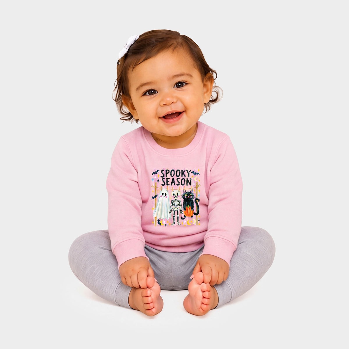 Halloween Character Clothesline - Infant Crew Fleece Sweatshirt