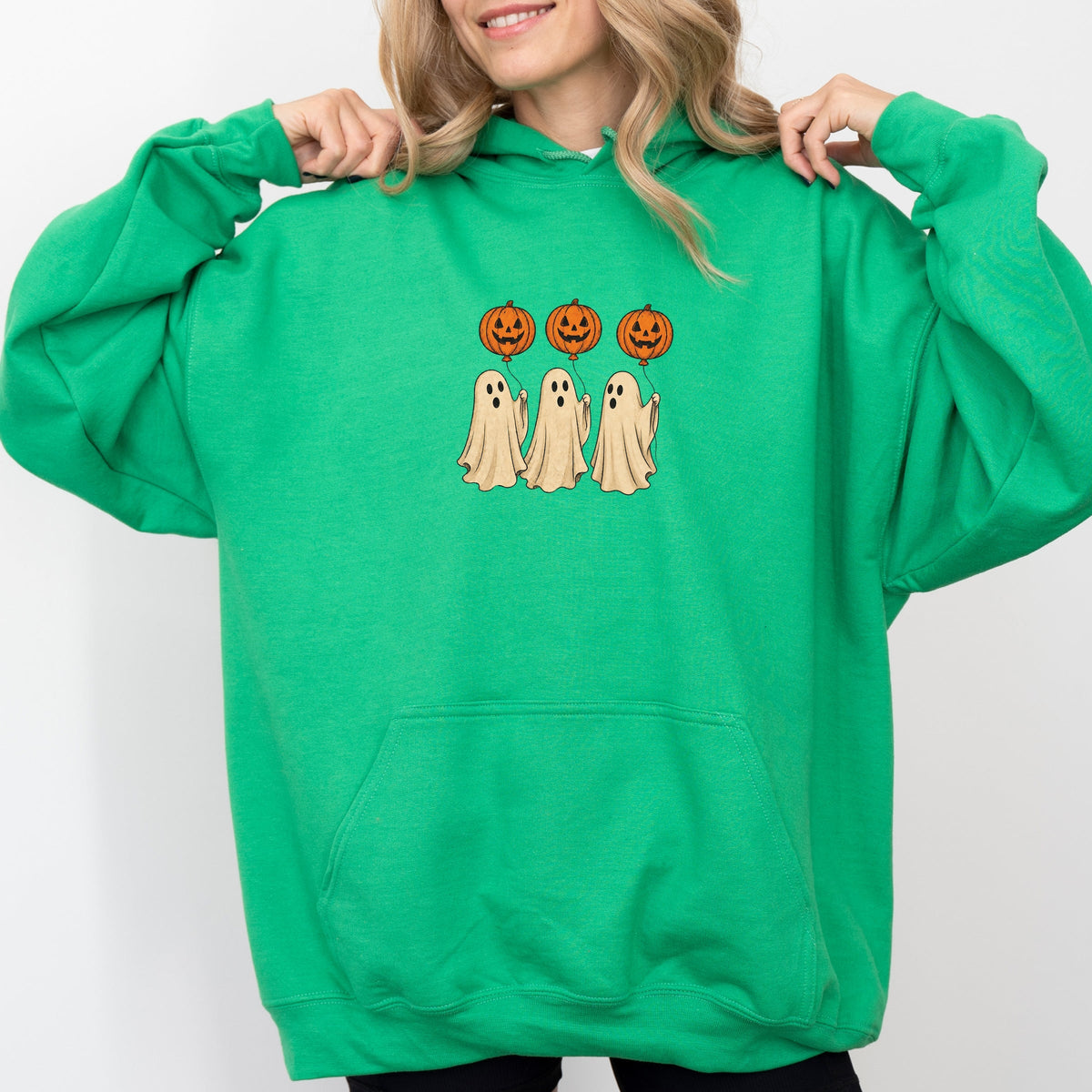 Ghosts With Pumpkins - Women's Graphic Hoodie