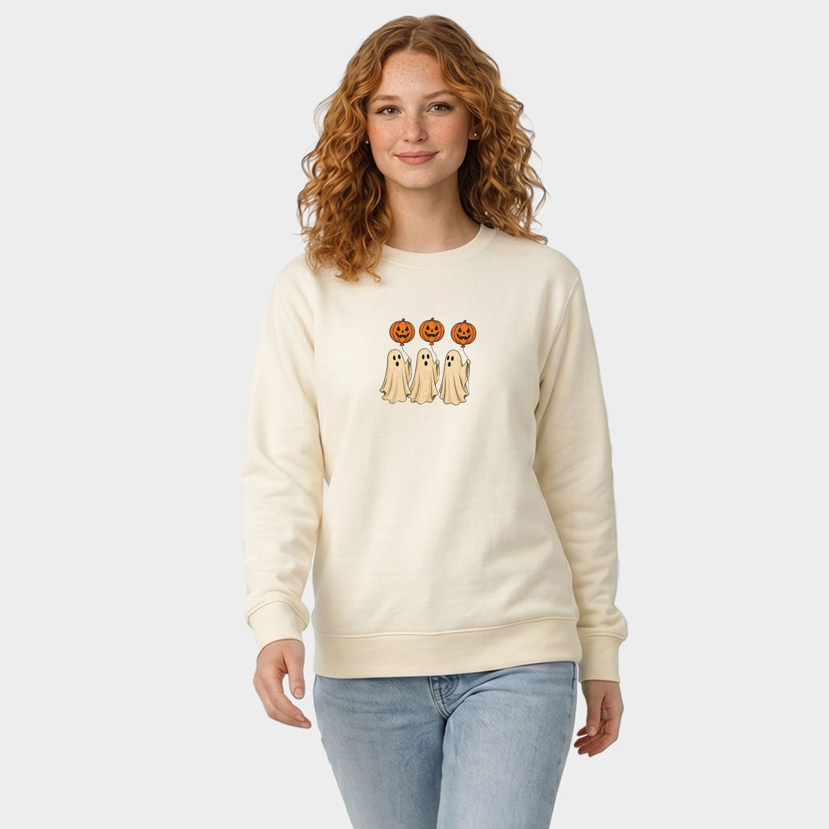 Ghosts With Pumpkins - Women's Graphic Sweatshirt