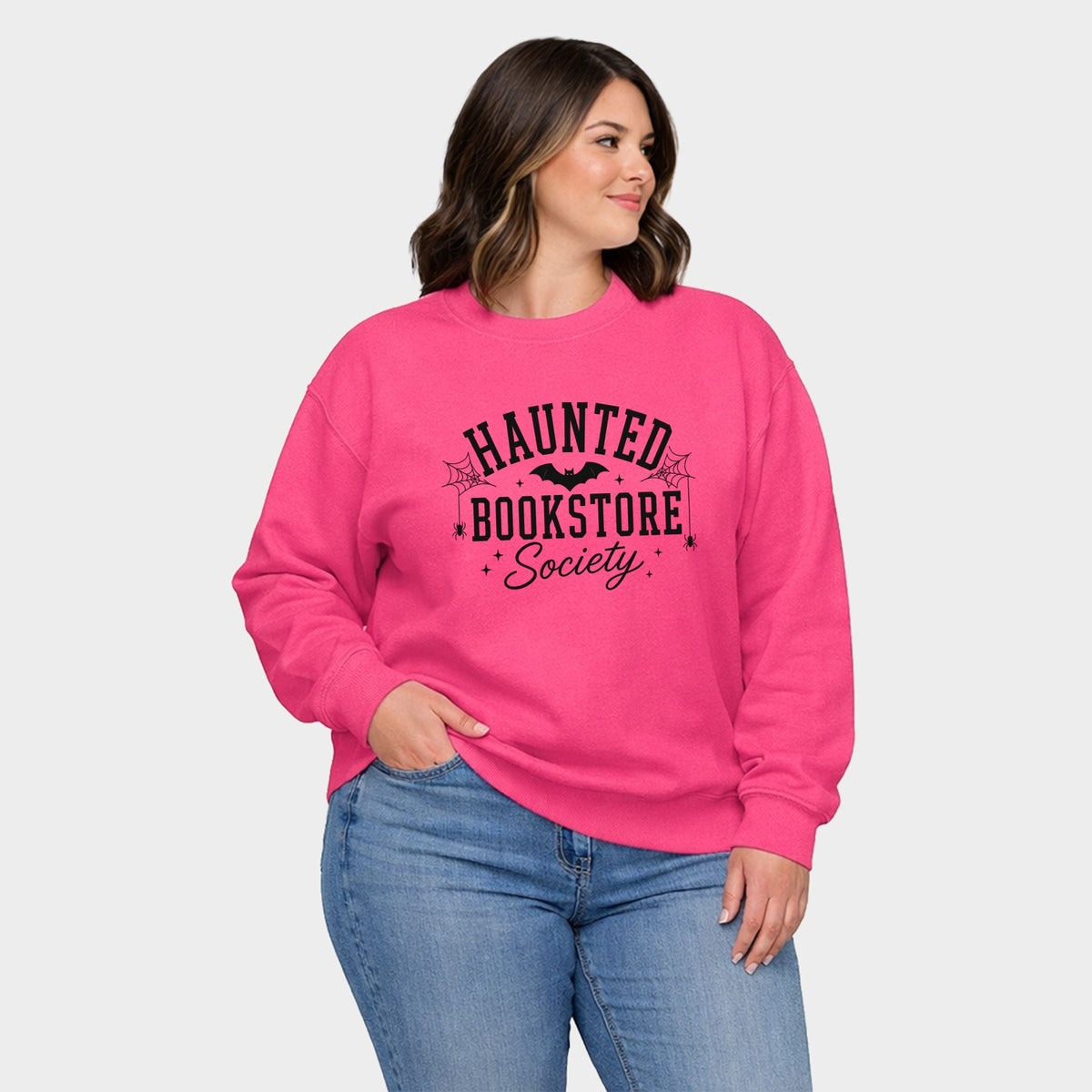 Haunted Bookstore -  Women's Plus Sized Graphic Sweatshirt
