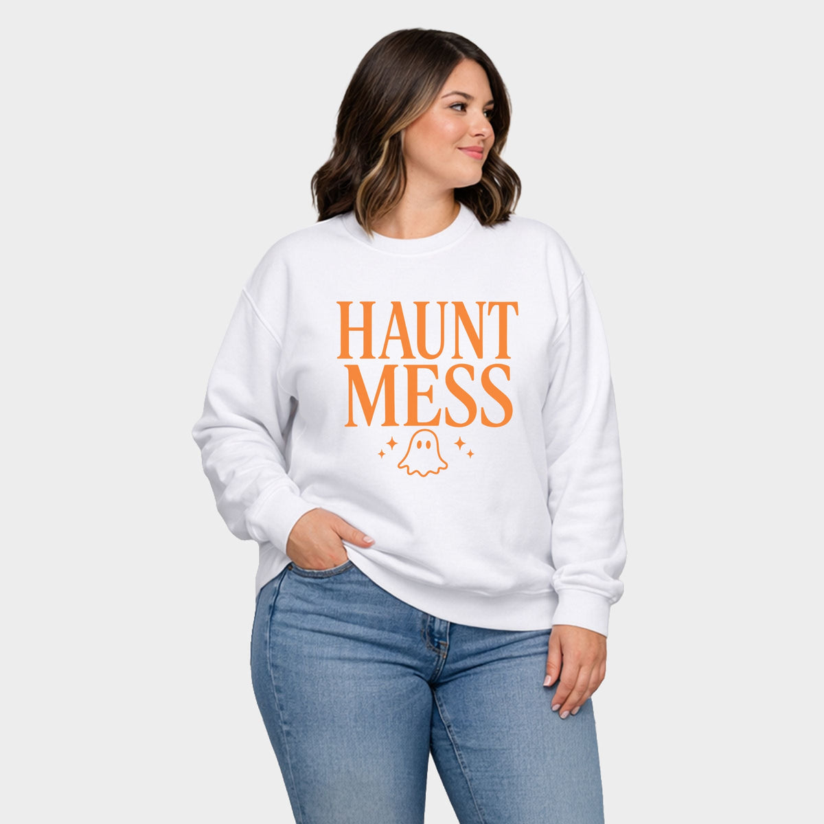 Haunt Mess -  Women's Plus Sized Graphic Sweatshirt