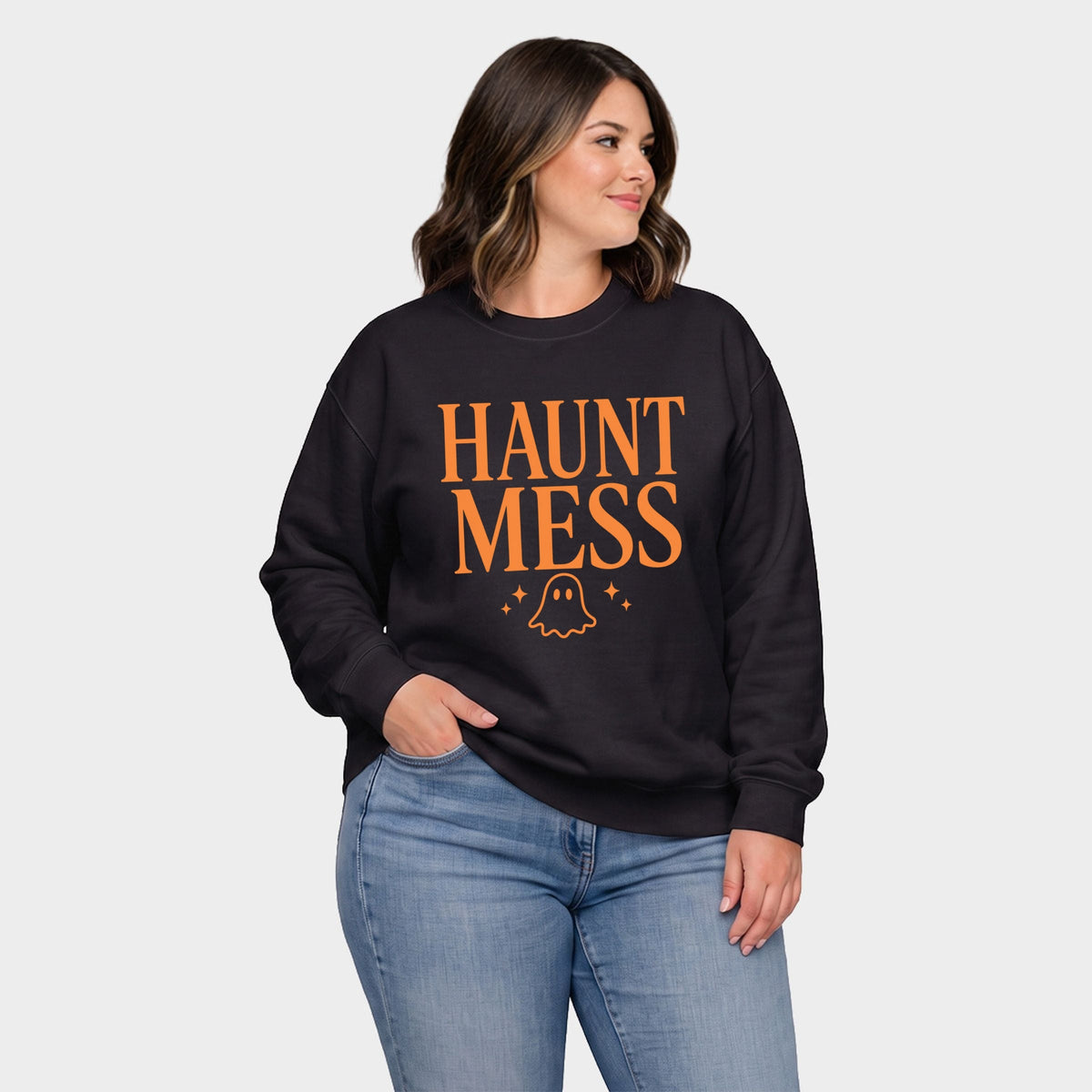 Haunt Mess -  Women's Plus Sized Graphic Sweatshirt