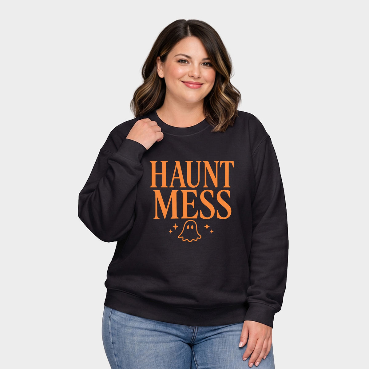 Haunt Mess -  Women's Plus Sized Graphic Sweatshirt