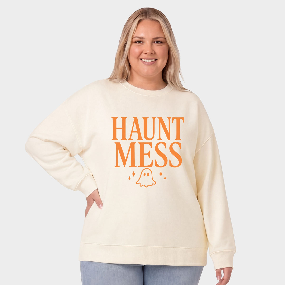 Haunt Mess -  Women's Plus Sized Graphic Sweatshirt