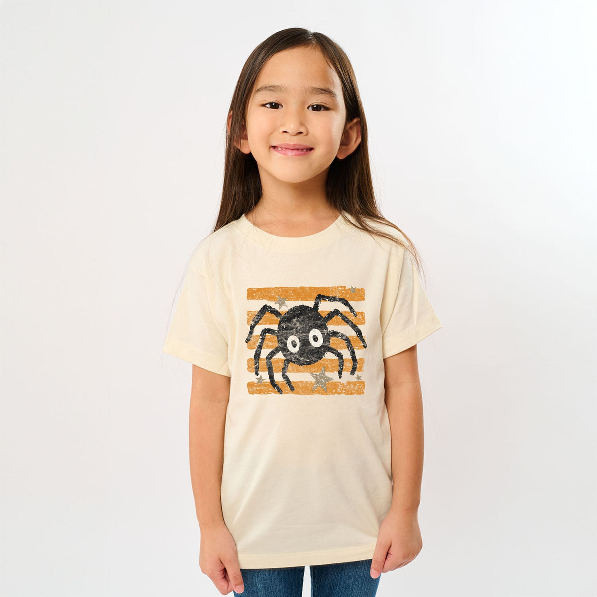 Spider Orange Stripes - Youth Short Sleeve Graphic T-Shirt