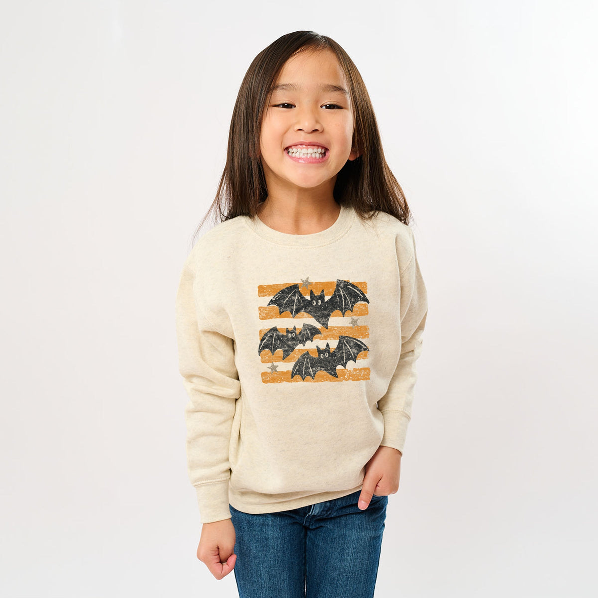 Bats Orange Stripes - Youth Graphic Sweatshirt
