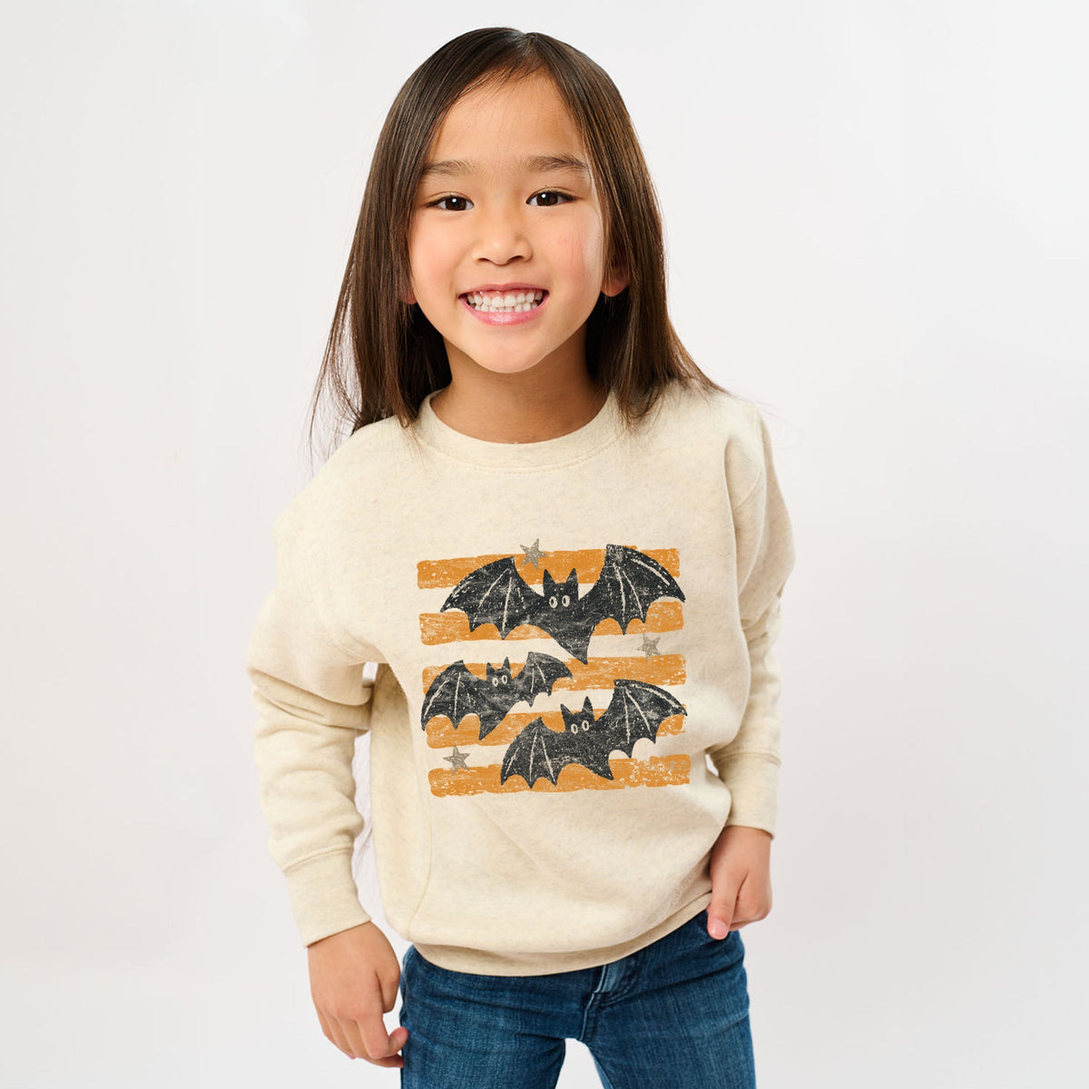 Bats Orange Stripes - Youth Graphic Sweatshirt