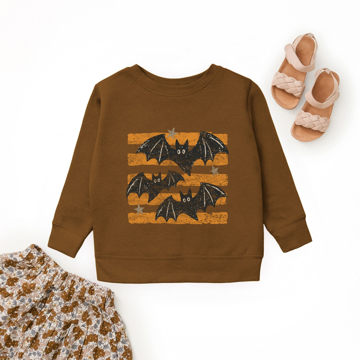 Bats Orange Stripes - Youth Graphic Sweatshirt